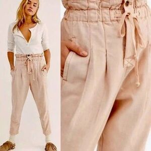 Free People Margate Pleated Trouser Dusty Rose NWOT